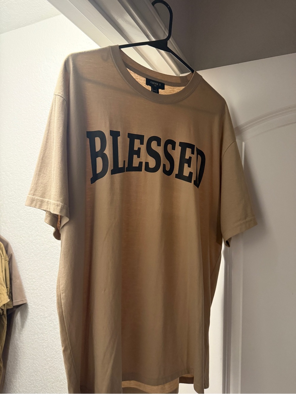 Forever 21 Men’s Tan 'BLESSED' Graphic Tee